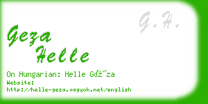 geza helle business card